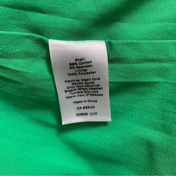 TALBOTS Green Cotton Blend Floral Flounce Hem Sleeveless Shift Dress Women’s 6 - Picture 9 of 9